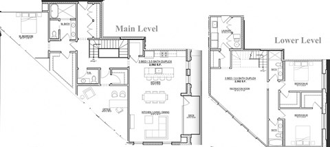 Floor plan for 1 bed, 1 bath, 708 sqft
